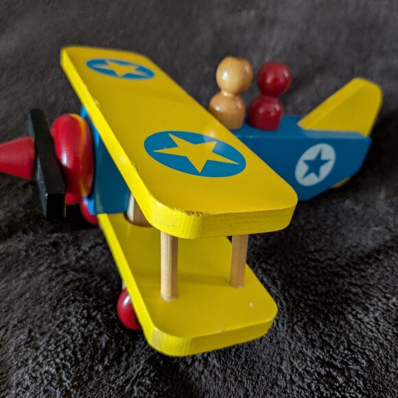 WOODEN BIPLANE TOY - Picture 1 of 4